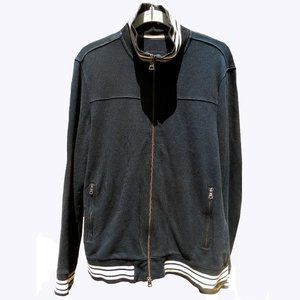 Banana Republic striped black zipper knit jacket S